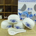 Bacia de salada cerâmica, Tipo de Dinnerware bacia do bebê, bacia de cerâmica verde com decalque, bacia chinesa azul